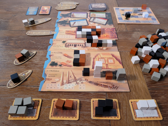 Der Aufbau von "Imhotep" im Spielverlauf.