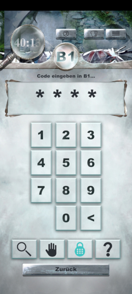 Ein Screenshot aus "Mystery House" zeigt ein Zahlfeld und vier Sterne.