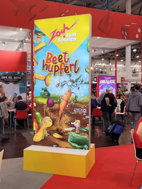 Ein Werbebanner von "Beethupferl" auf der Spiel 2023.