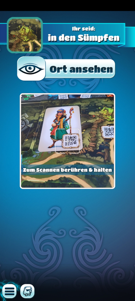 Ein Screenshot aus der App zum Spiel "Die Suche nach den Mondsteinen".