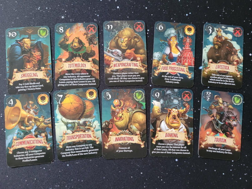 10 Karten zeigen verschiedene Orks.