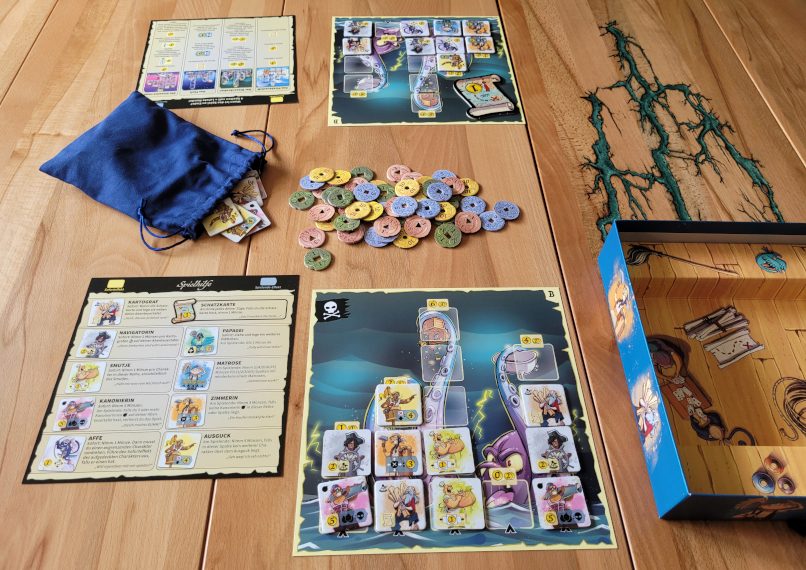 Das Spielmaterial von "Captain Flip".