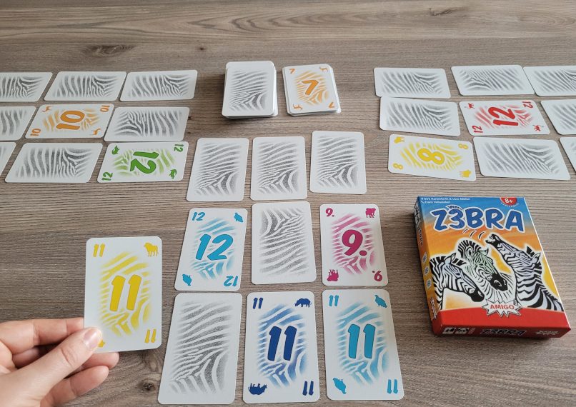 Das Spielmaterial von "Z3bra" im Spielverlauf.