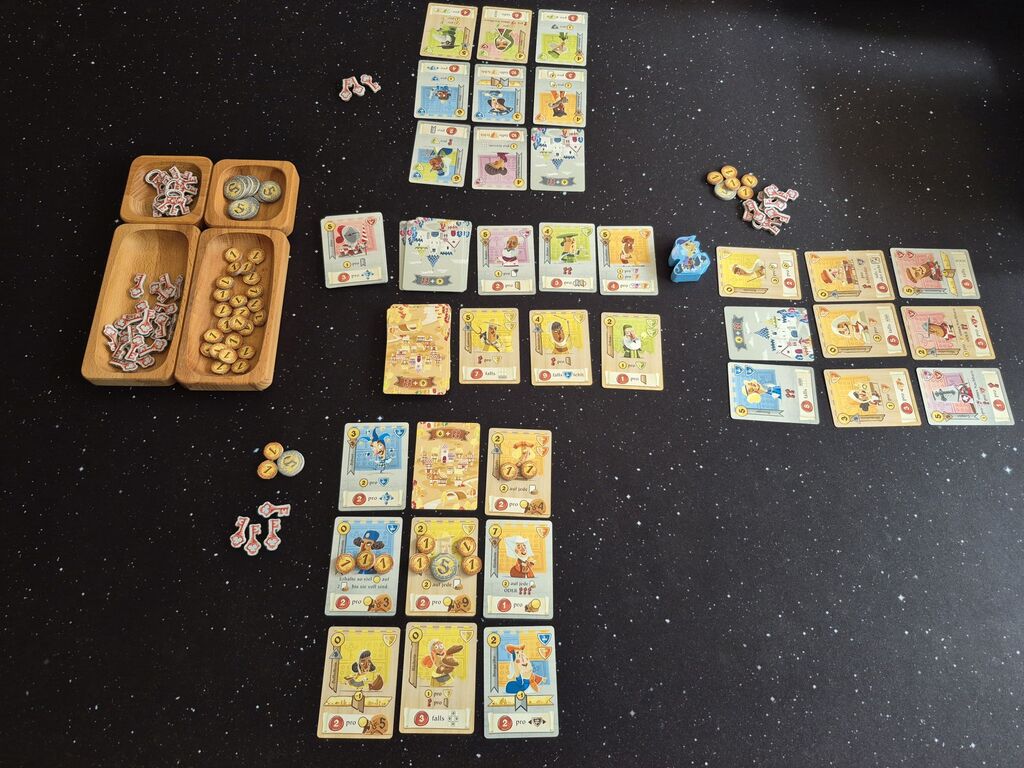 Spielmaterial von "Castle Combo" am Spielende.