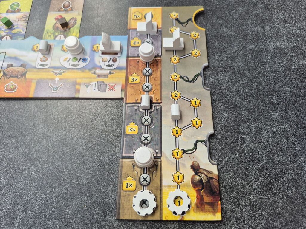 Spielplanausschnitt mit Markern.