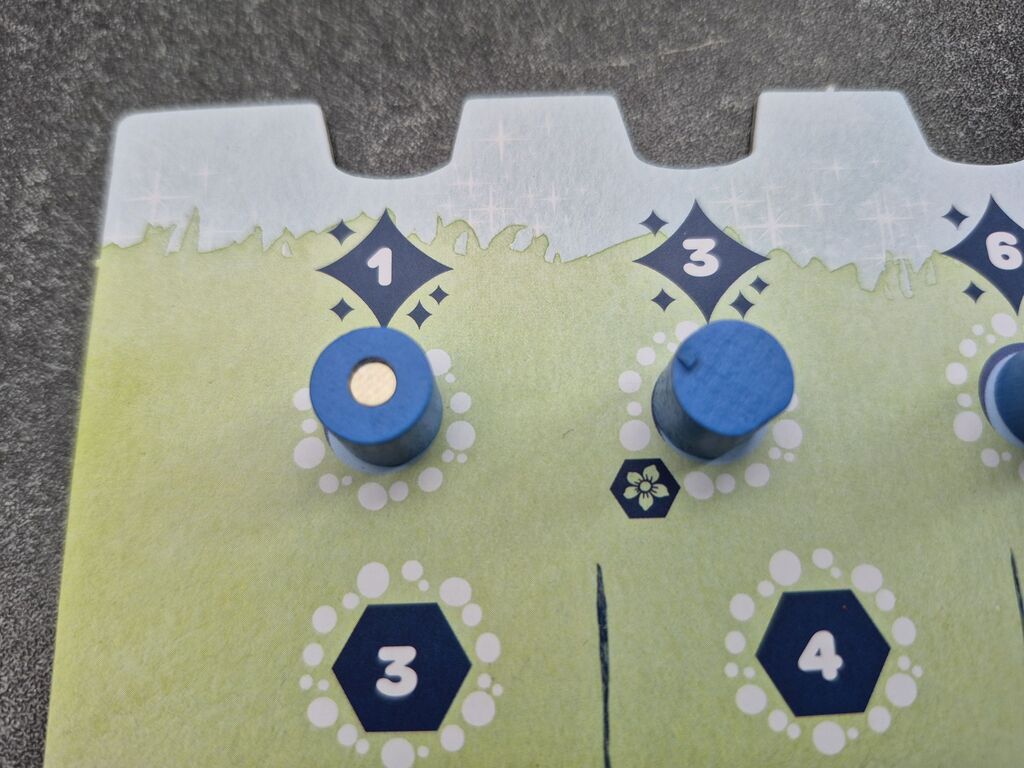 Zwei Marker auf einem Teil eines Tableaus.