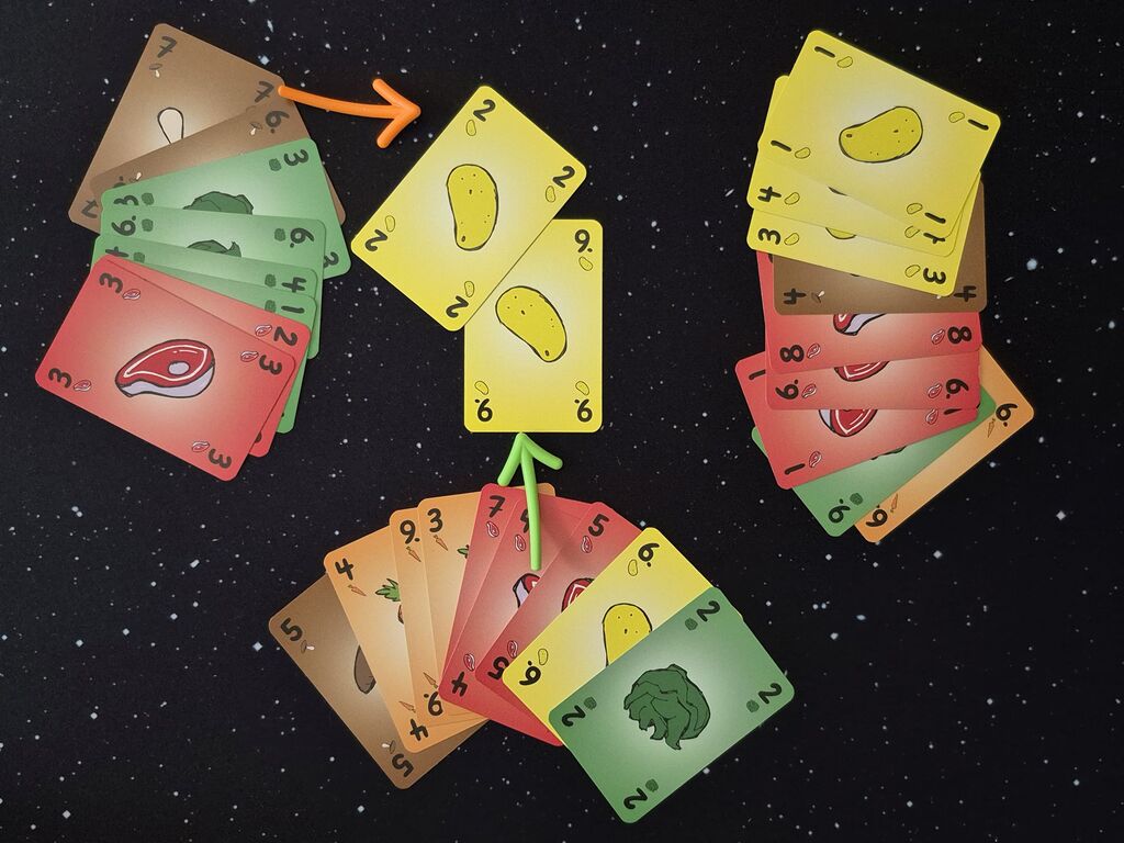 Karten, um nach und nach eine Spielrunde zu zeigen.