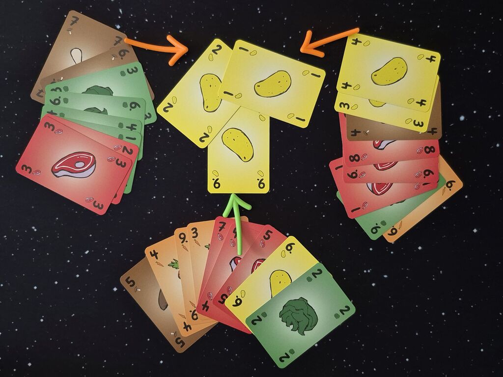 Karten, um nach und nach eine Spielrunde zu zeigen.
