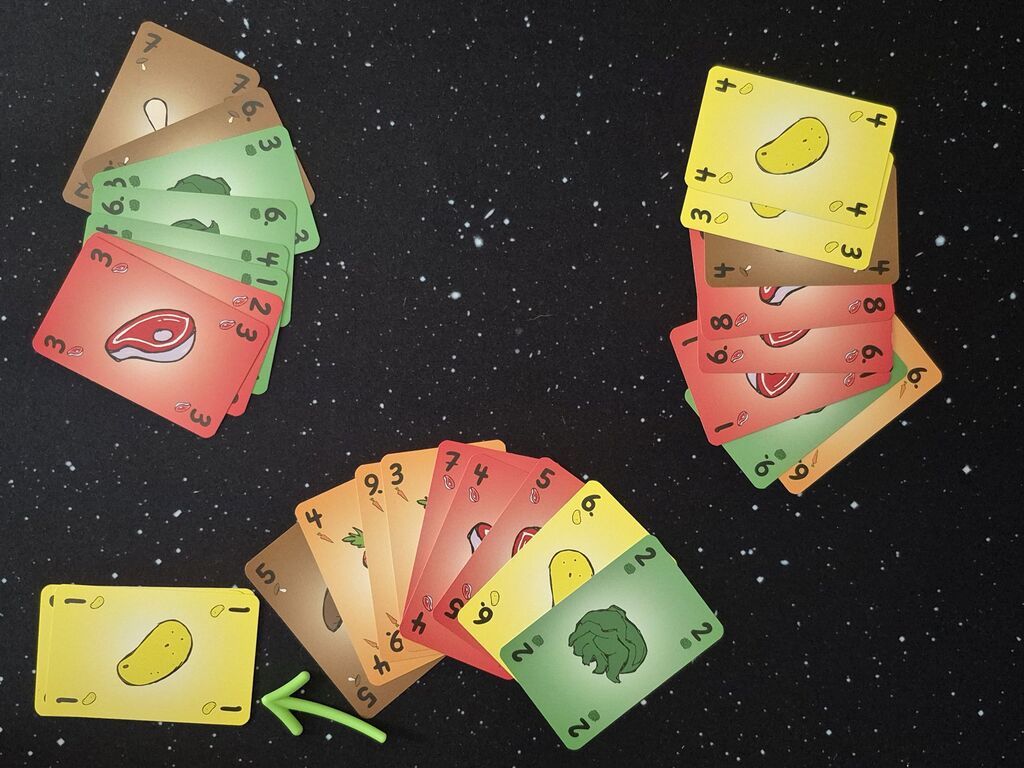 Karten, um nach und nach eine Spielrunde zu zeigen.