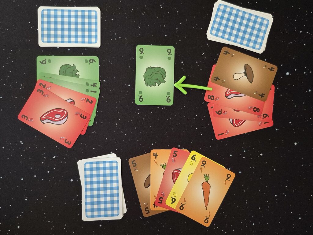 Karten, um nach und nach eine weitere Spielrunde zu zeigen.