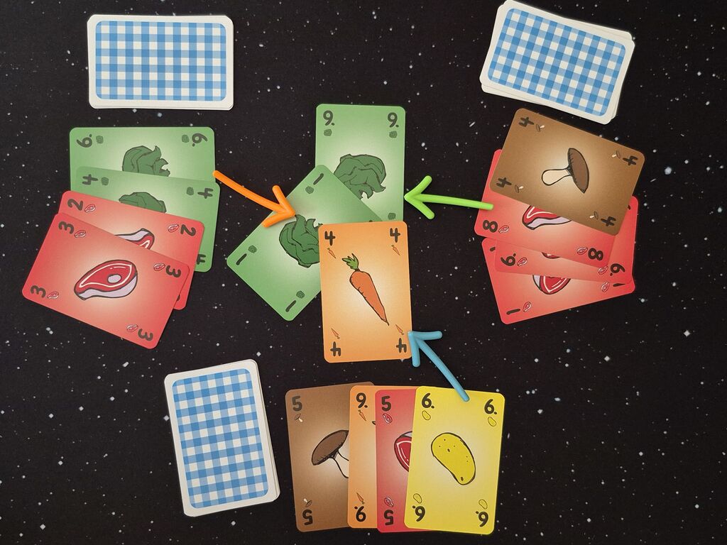 Karten, um nach und nach eine weitere Spielrunde zu zeigen.