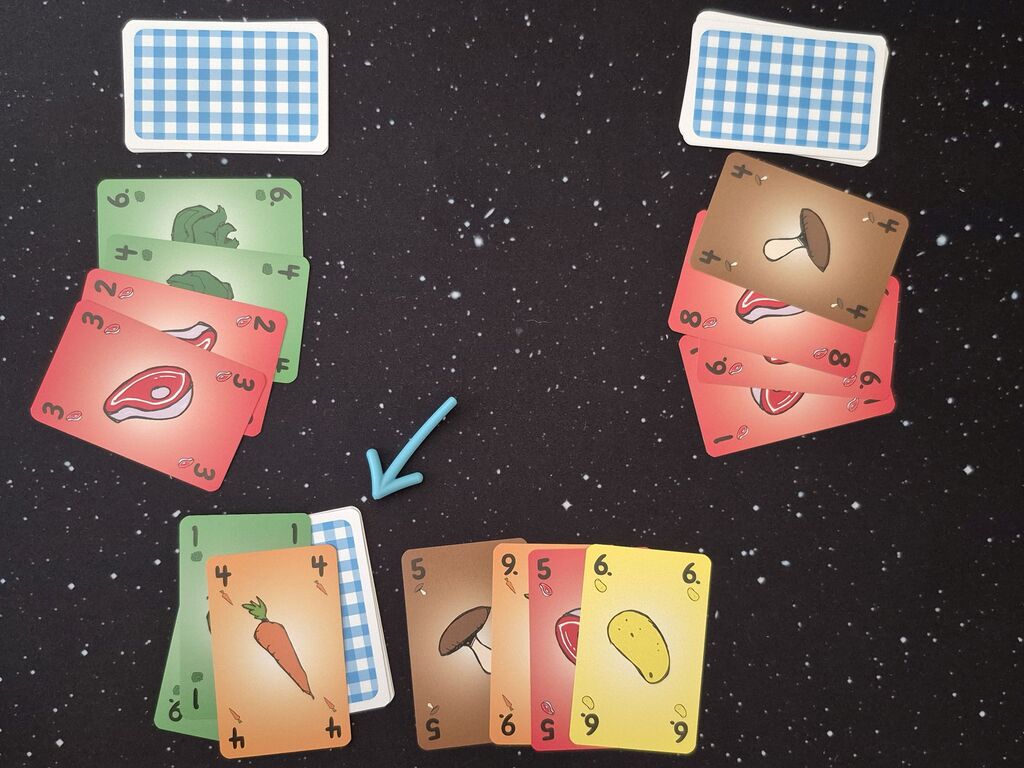 Karten, um nach und nach eine weitere Spielrunde zu zeigen.