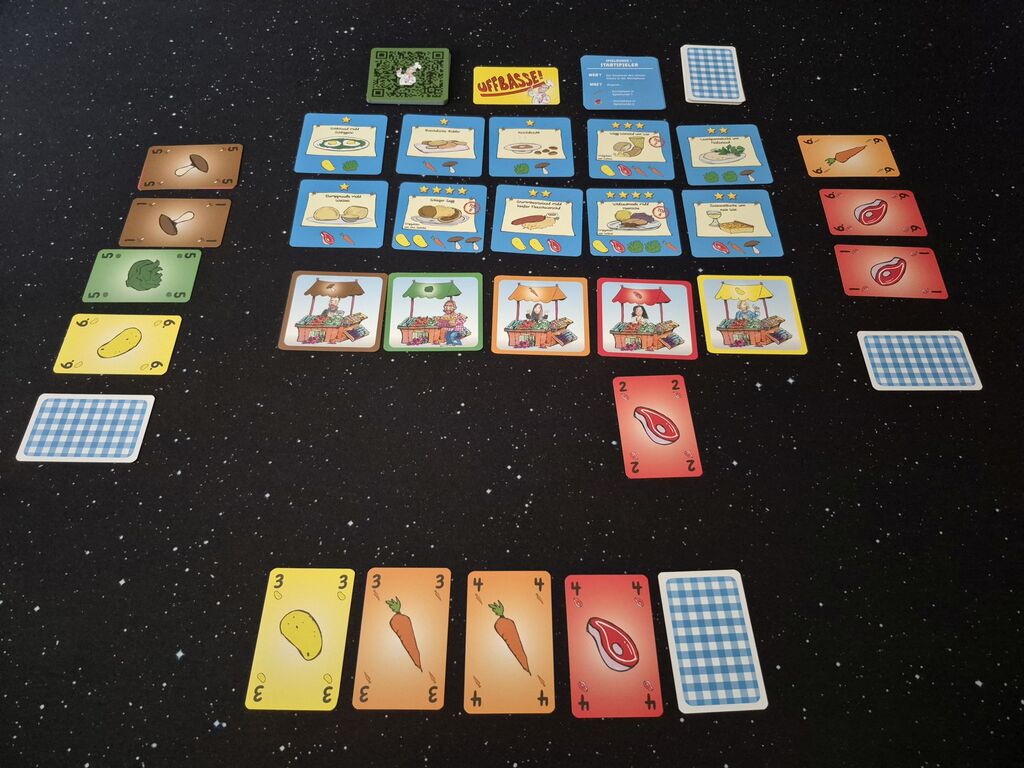Spielmaterial von "Uffbasse!".