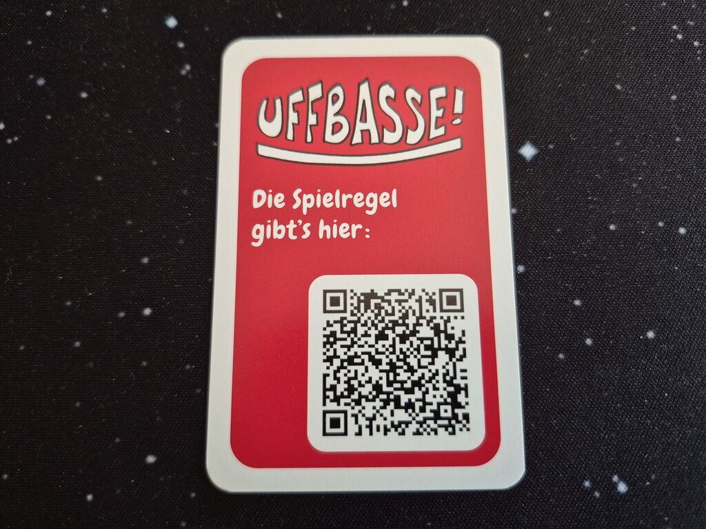 Eine Karte mit QR-Code.