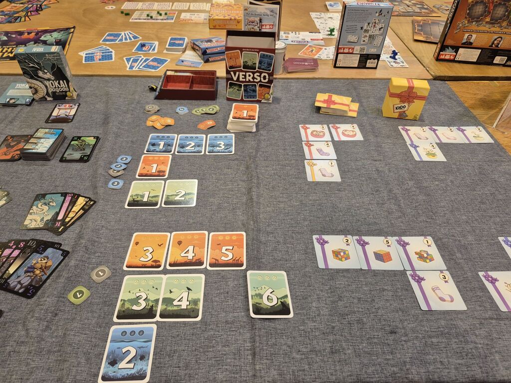 Spielmaterial von "Yokai", "Verso" und "Kapo".