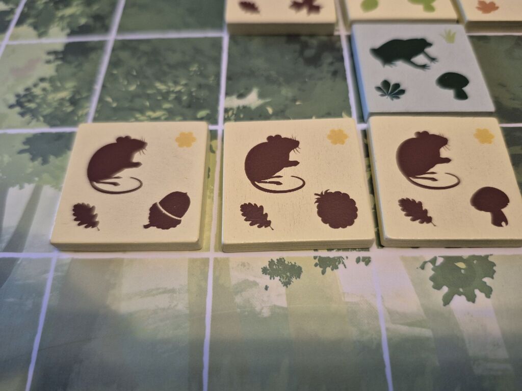 Plättchen auf dem Spielplan.