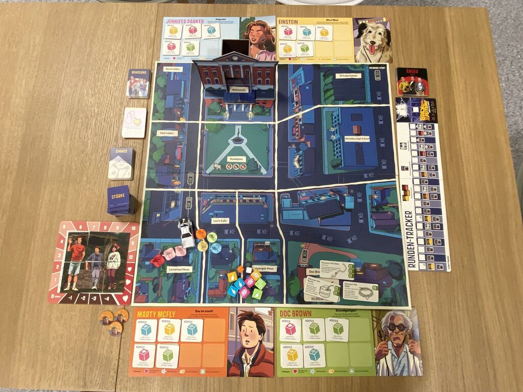Das Spielmaterial von "Back to the Future – Zurück in die Zukunft".
