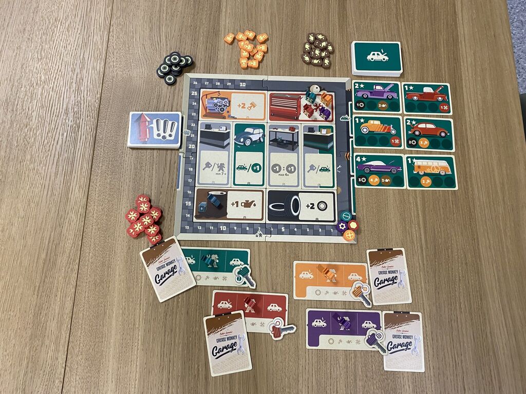 Das Spielmaterial von "Grease Monkey Garage".