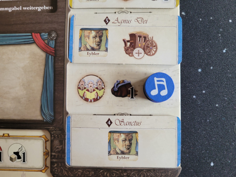 Marker, Plättchen und Symbole auf dem Spielplan.