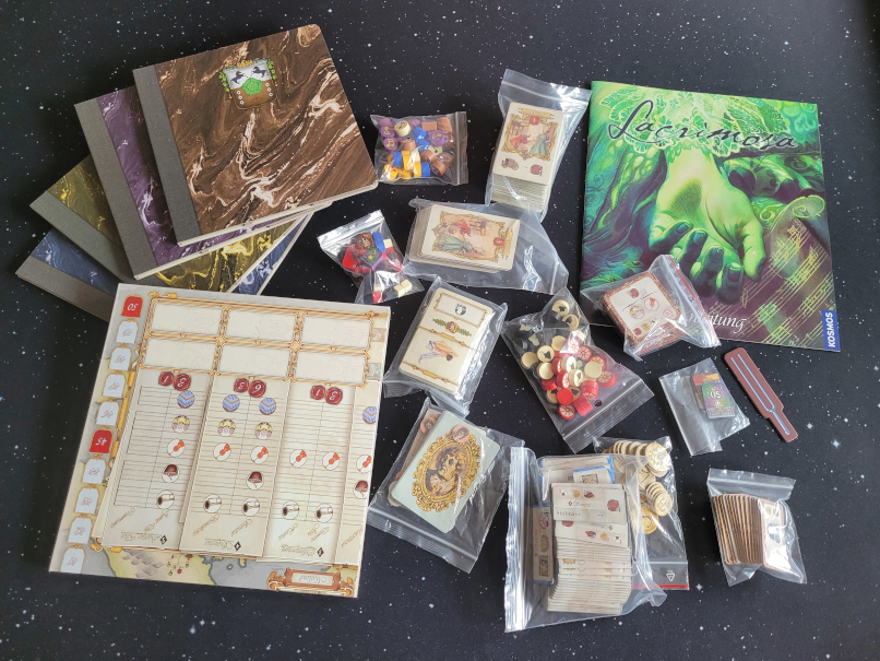 Das Spielmaterial von "Lacrimosa".