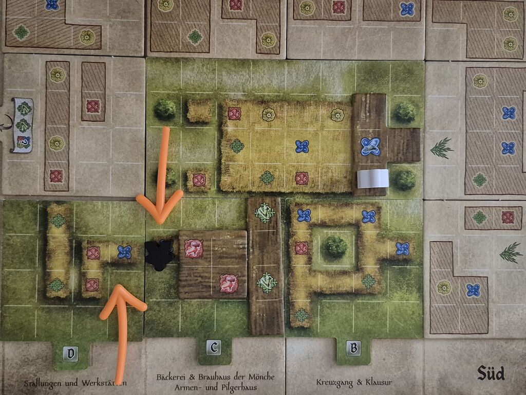 Ein weiterer Pfeil zeigt auf die Felder daneben.