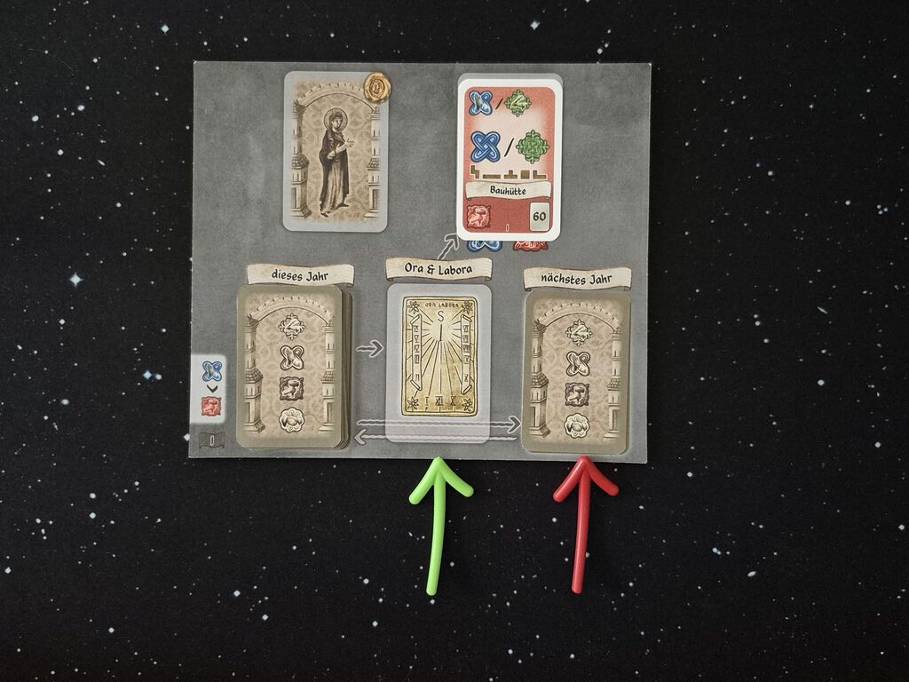 Eine Karte auf ein anderes Feld verschoben.