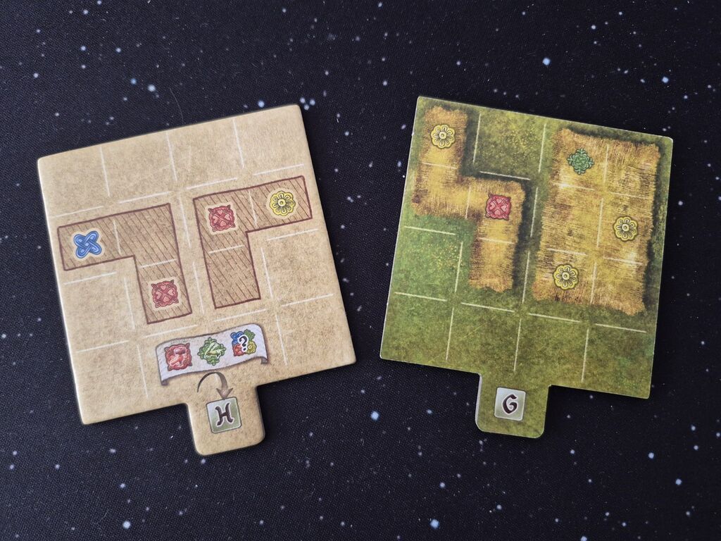 Zwei Spielplanteile von "Campus Galli".