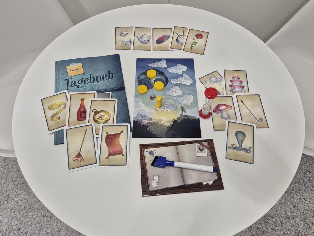 Spielmaterial von "Der Abenteuer Club auf großer Reise".