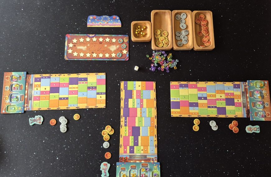 Spielmaterial am Spielende.