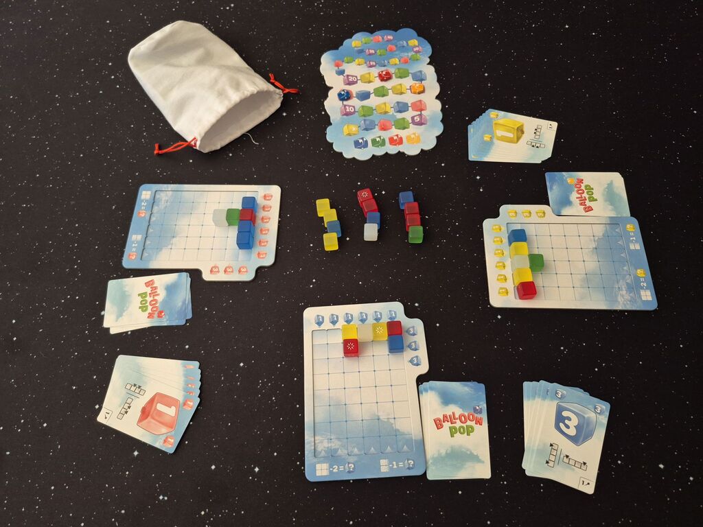 Spielmaterial von "Balloon Pop" im Spielverlauf.