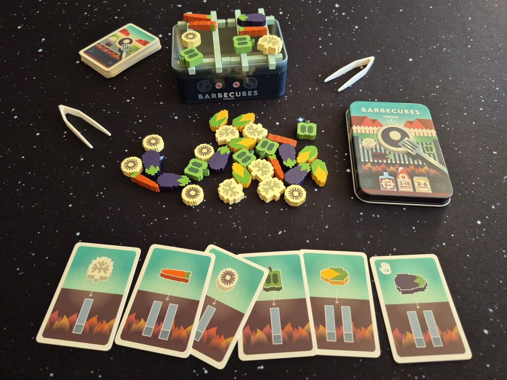 Spielmaterial von "Barbecubes – Veggie".