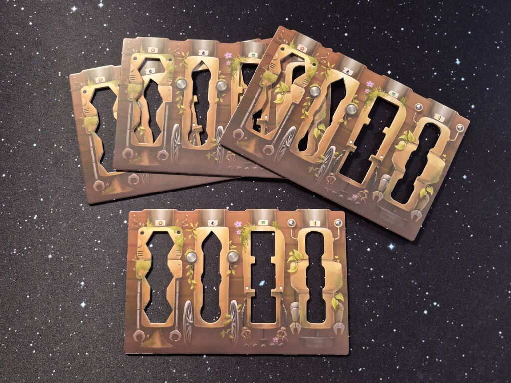 Die Spielertableaus von "Die letzten Droiden".