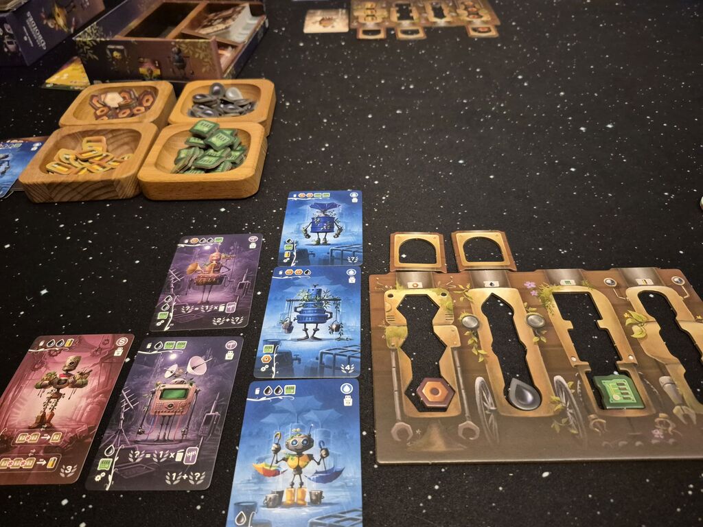 Spielmaterial im Spielverlauf.