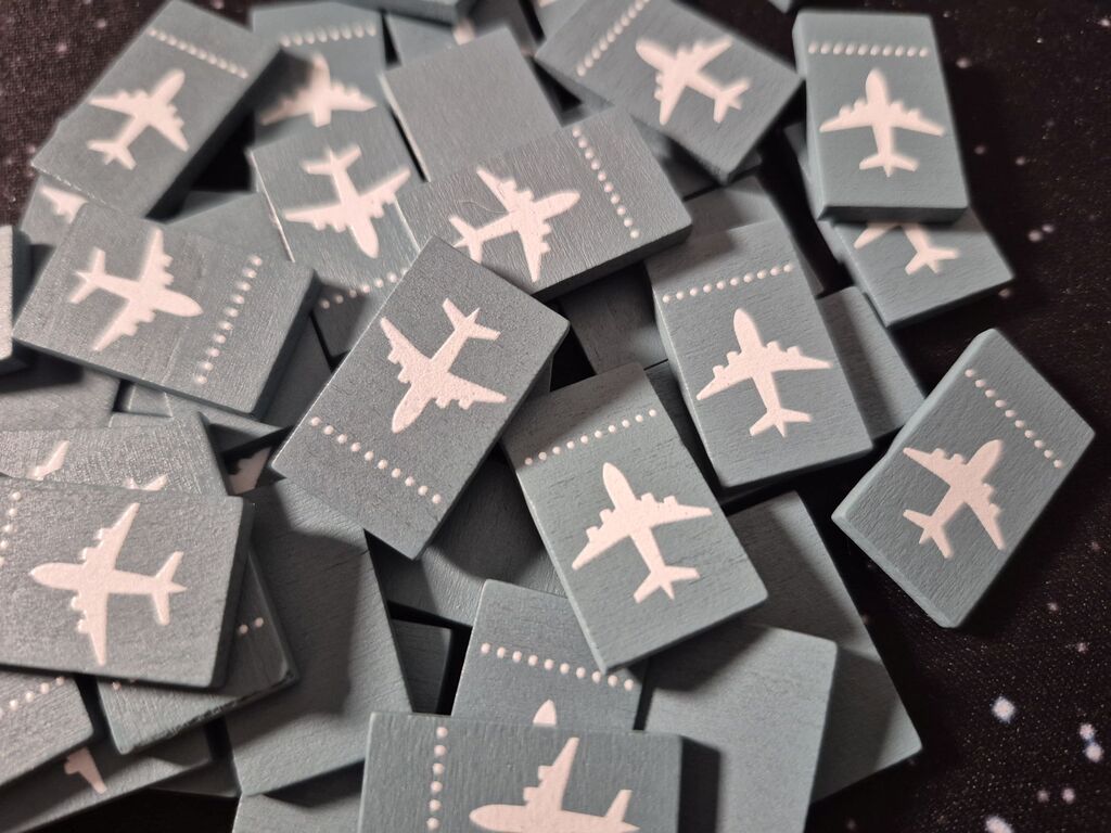 Marker für Flugtickets mit Flugzeug.