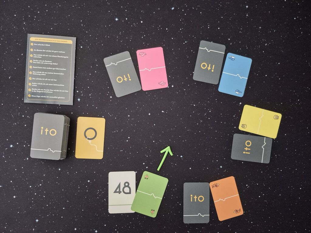 Spielmaterial im Spielverlauf.