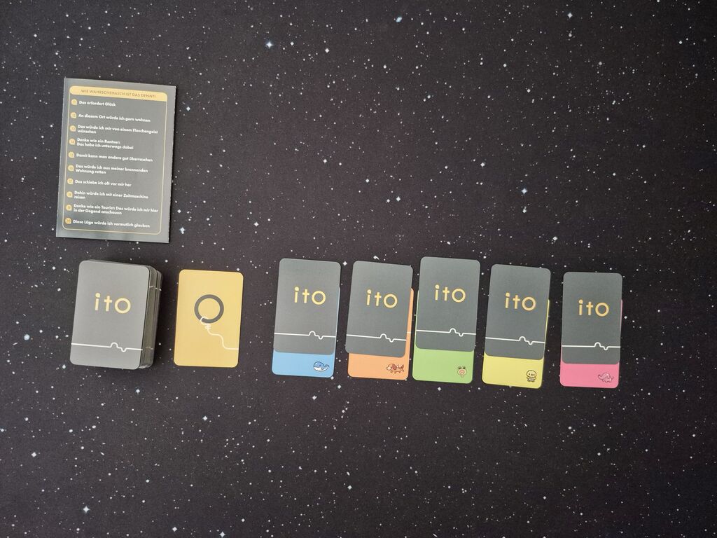 Karten liegen verdeckt in einer Reihe.