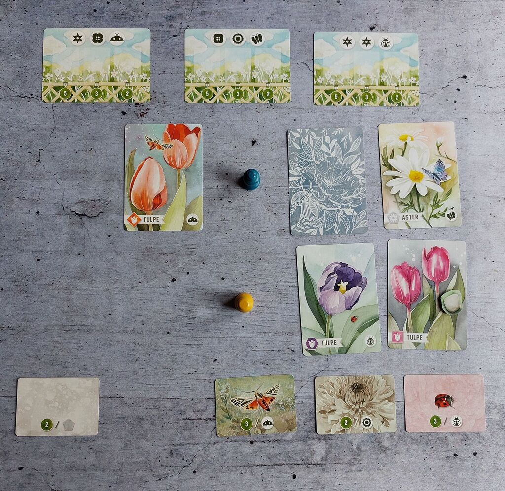 Karten aus "Blumengarten" im Spielverlauf.