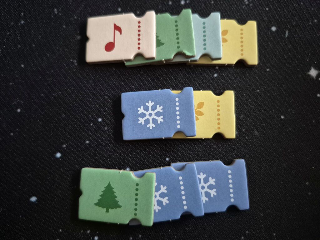 Plättchen in Ticket-Form aus "On the Road".