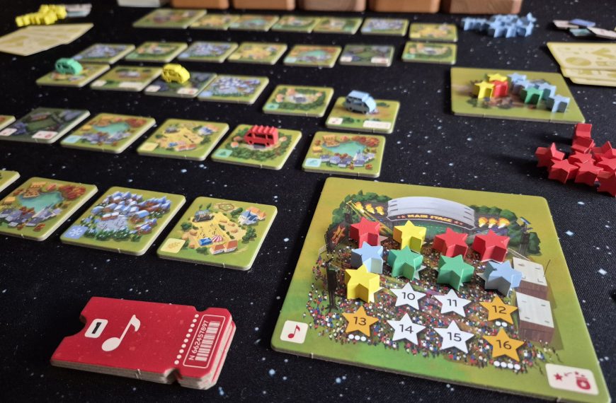 Spielmaterial im Spielverlauf.