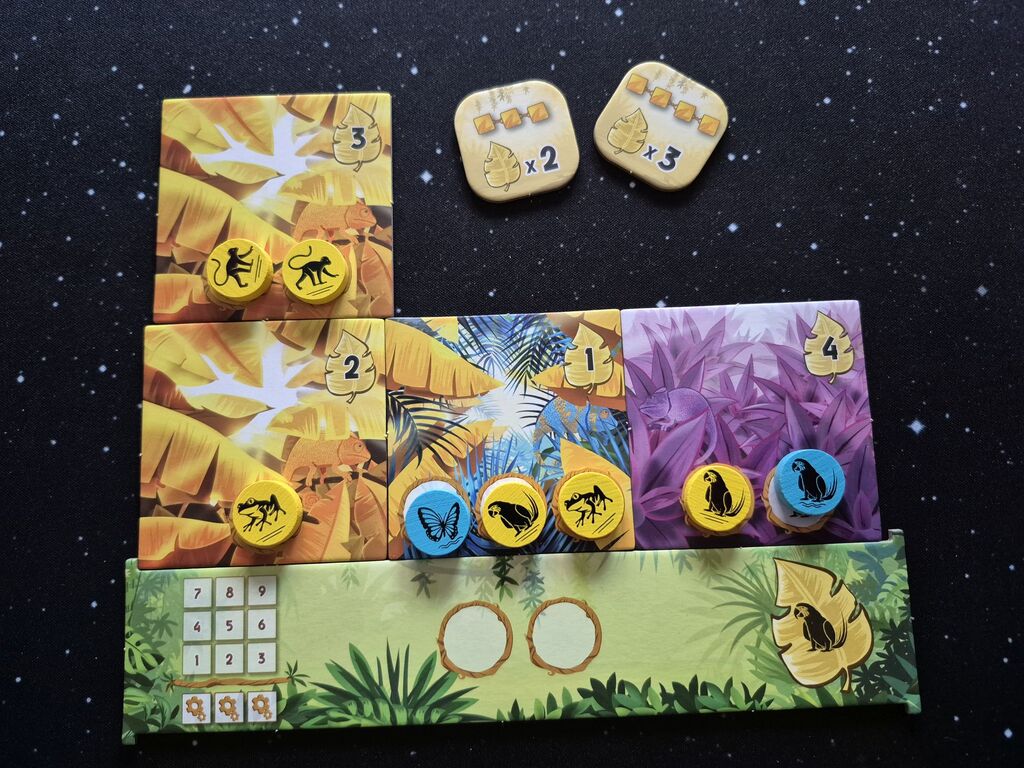 Marker und Plättchen aus "Rainforest".