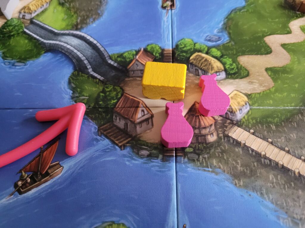 Spielplanausschnitt mit Figuren.