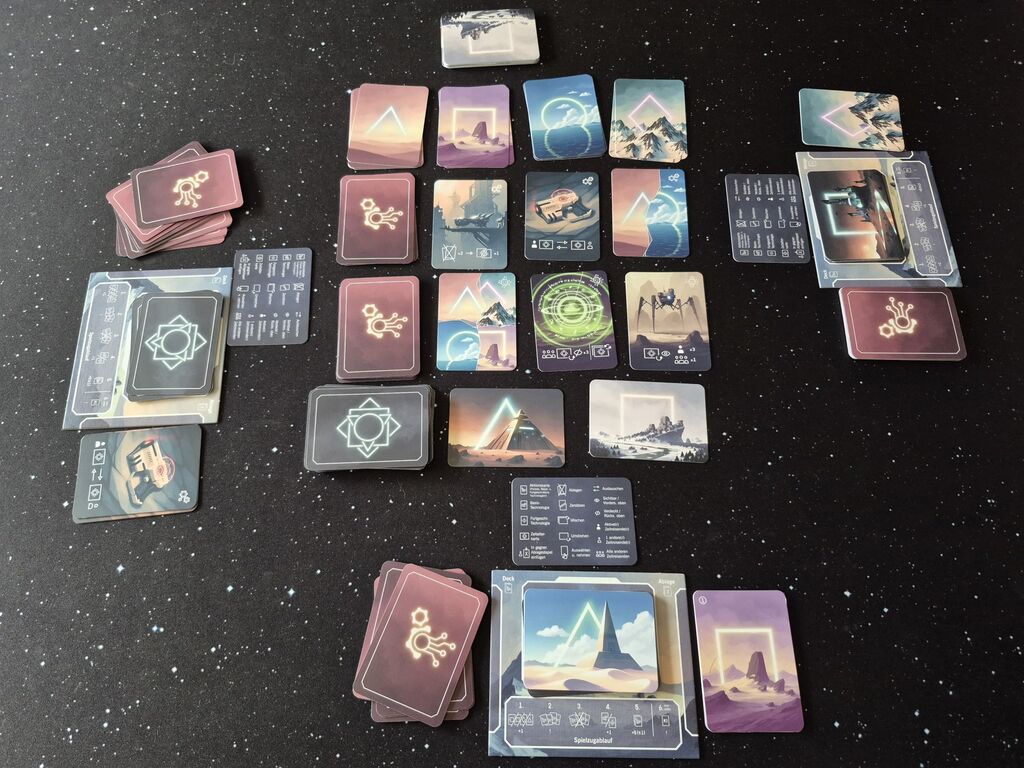 Spielmaterial im Spielverlauf.