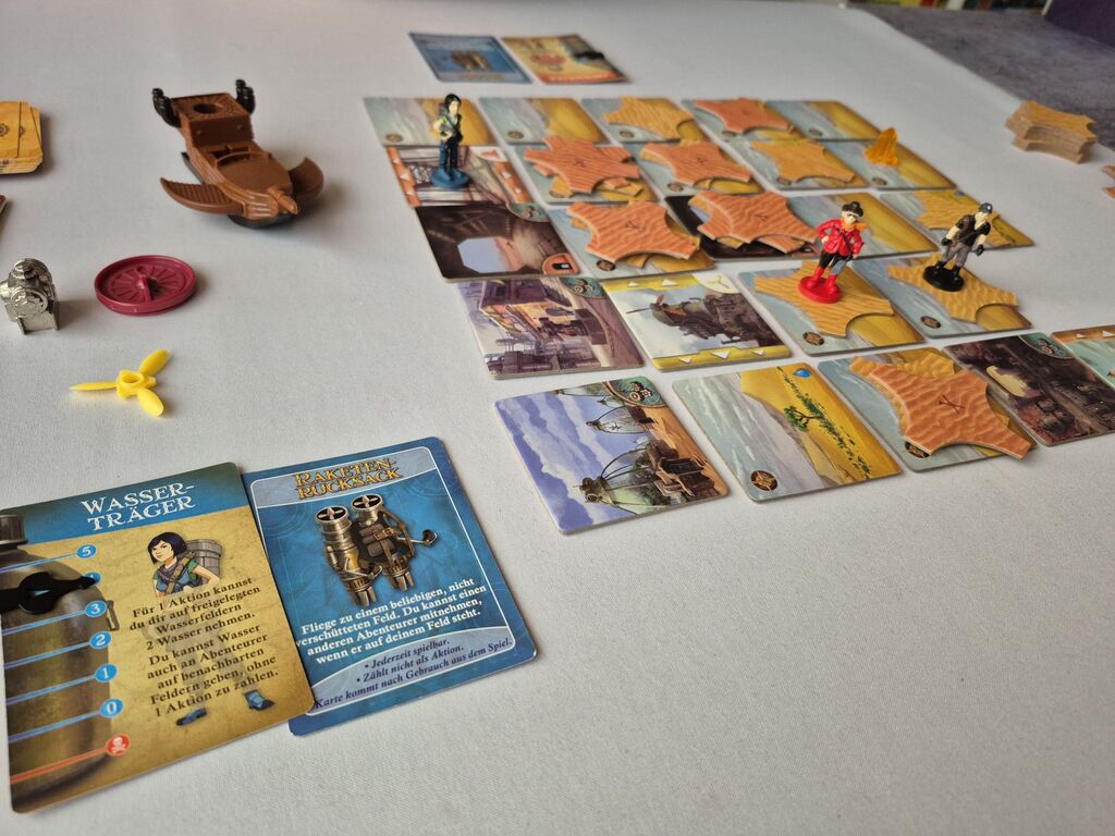 Spielmaterial im Spielverlauf.