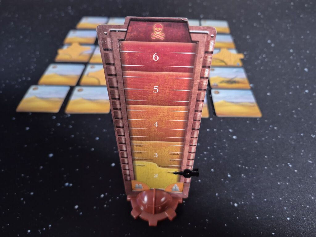 Eine Skala mit Zahlen und Linien aus "Forbidden Desert".