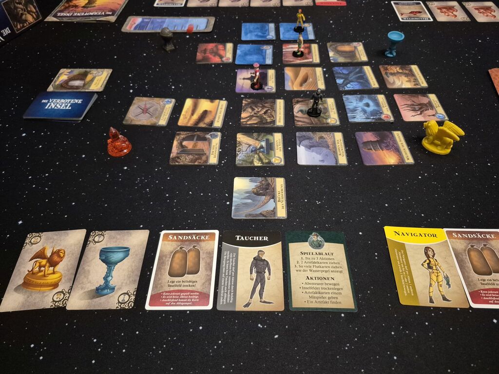 Spielmaterial im Spielverlauf.