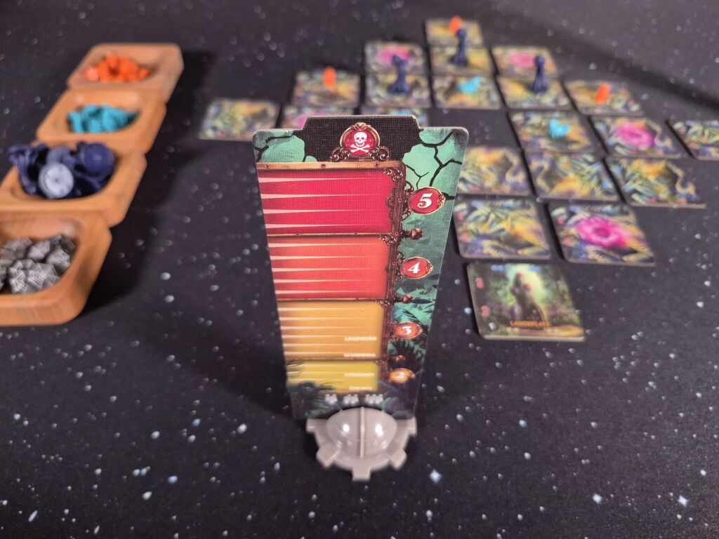 Spielmaterial von "Forbidden Sky".