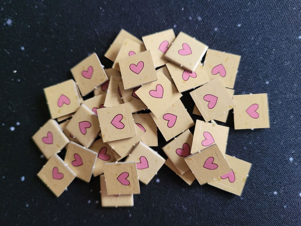 Ein Haufen Marker mit Herz.