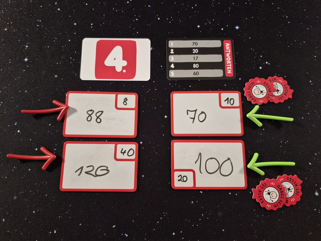 Spielmaterial mit Zahlen.