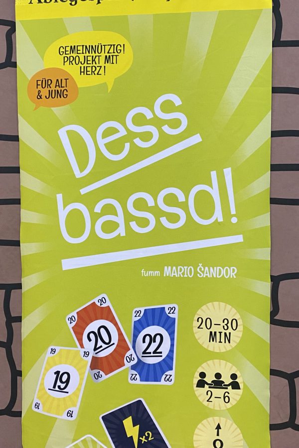 Werbebanner mit Text und Symbolen