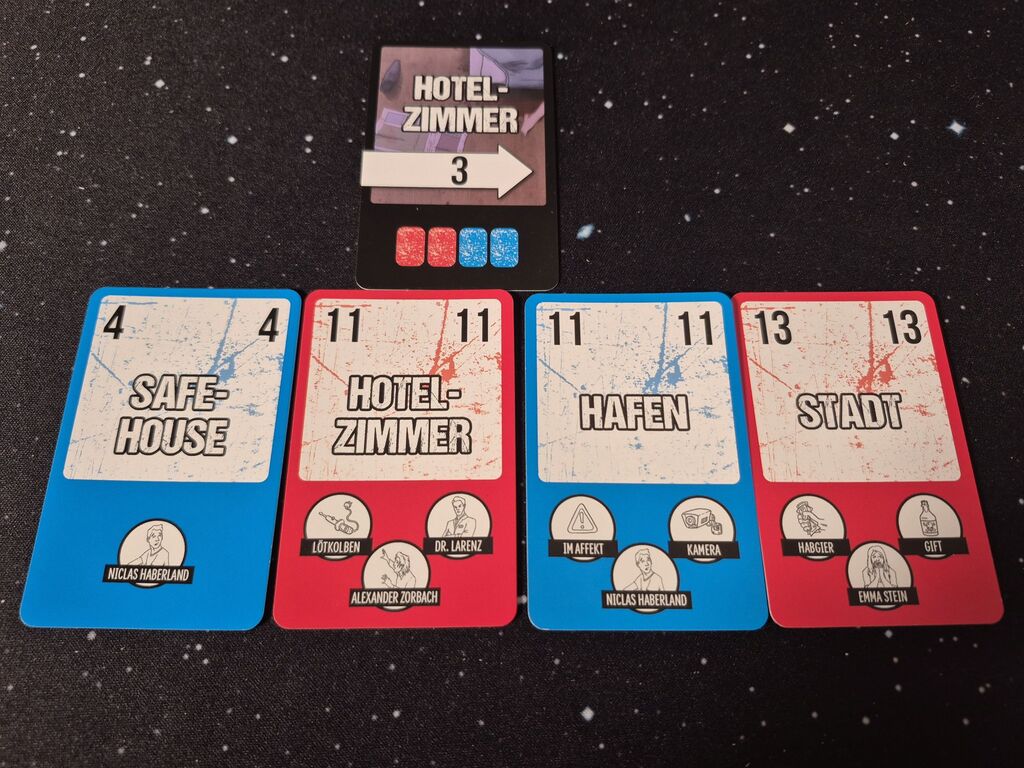 Karten mit Zahlen und Symbolen aus "Safehouse".